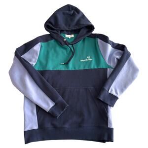Sergio Tacchini Mens Mosaic Hoodie Size M Hooded Sweatshirt Green Blue Pullover